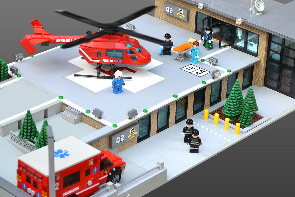 Lego Heliport Fire Station MOC