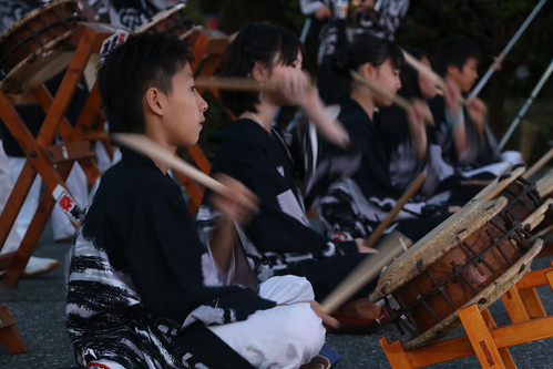 Taiko players at a festival in Hakone