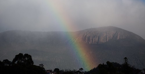 rainbow mtwellington tasmania hobart winter raining mountain