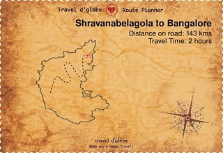 Map from Shravanabelagola to Bangalore