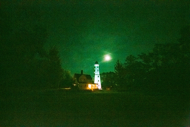Moon Over Lighthouse