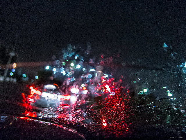 night rain in the car