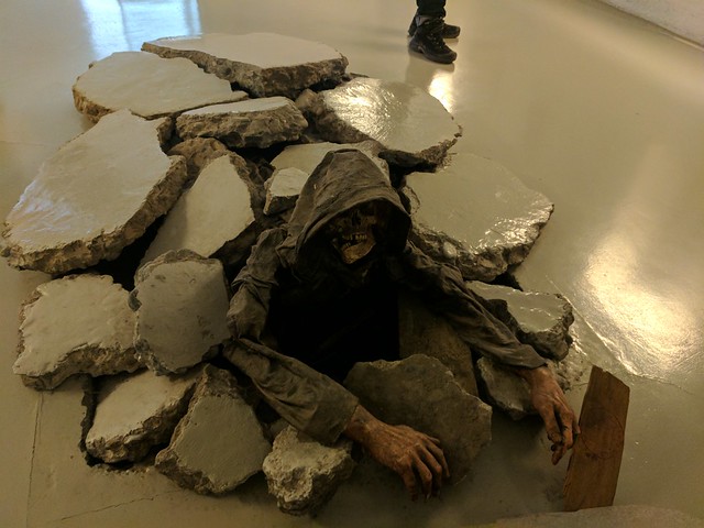 A Draug Coming out of the Floor in the Sorcery Museum in Hólmavík