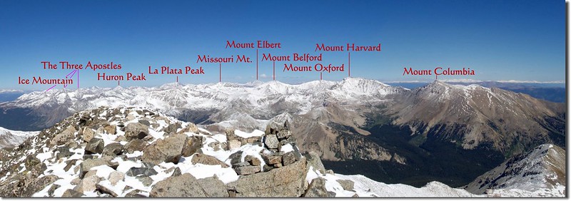 Looking Northwest from the summit of Mount Yale 2