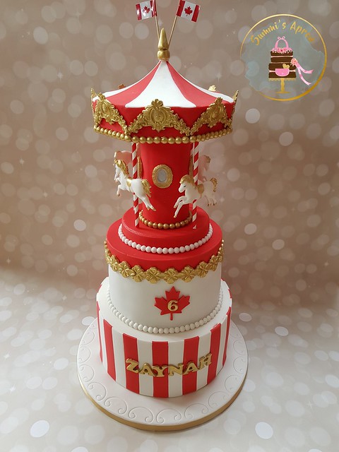 Canadian Themed Carousel Cake by Sumaiya Badat of Summi's Apron