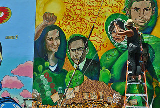 Mural in the City - Clarion Alley Artist at work