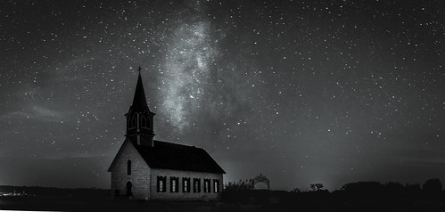 landscape church night bw monochrome stars star trails astro astrophotography