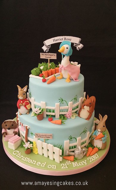 Beatrix Potter and Peter Rabbit Cake by Amayesing Cakes