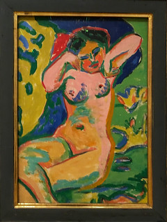 Ernst Ludwig Kirchner, Mädchenakt auf blühender Wiese, 1909