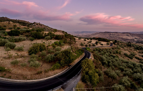 drone road landscape mountains