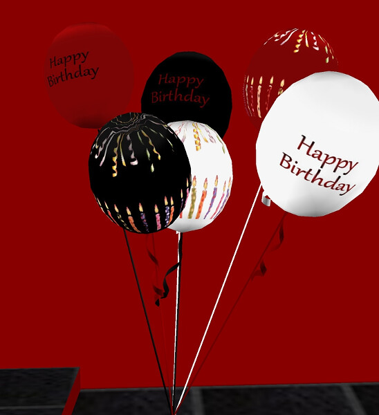 ballons - red white black birthday