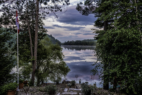 cottage lake evening