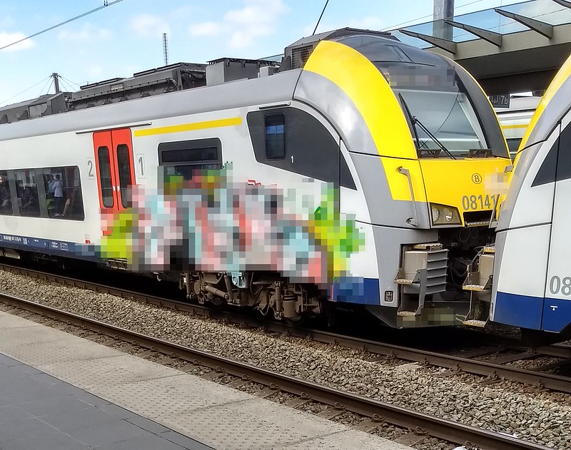 Tagged train, Belgium