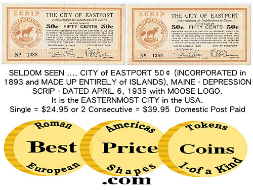 Best Price Coins E-Sylum ad09 Eastport scrip