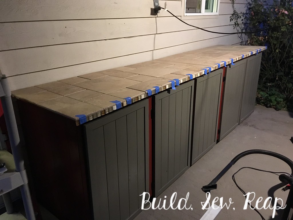 Patio storage cabinets DIY by Julie at Build, Sew, Reap