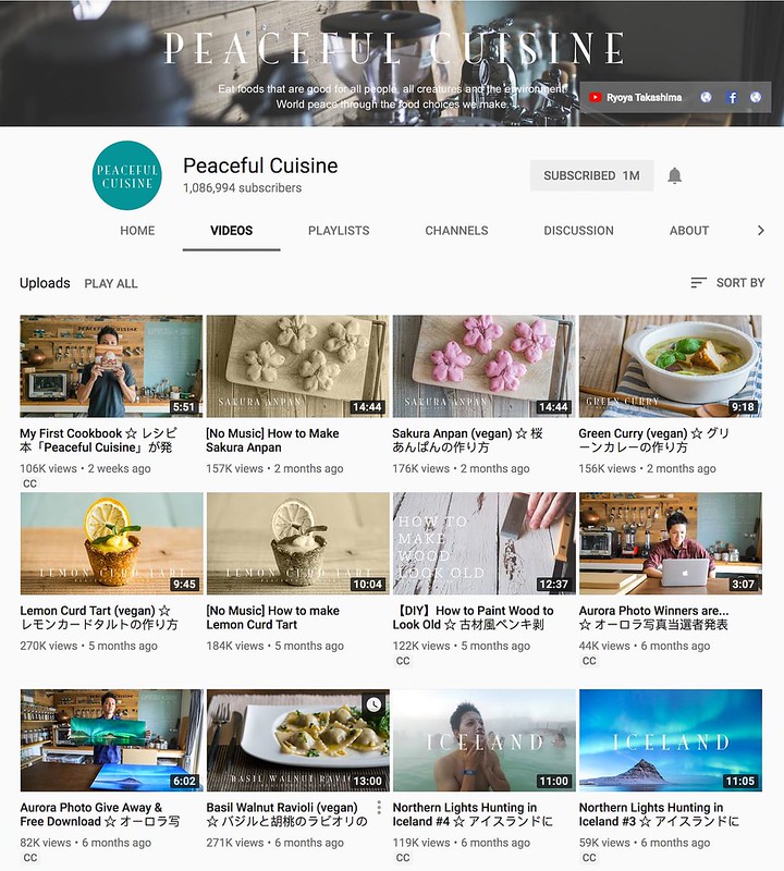 Peaceful Cuisine is my favourite cooking channel now
