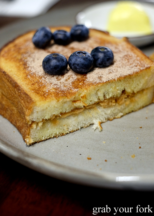 Peanut butter inside Hong Kong french toast at Paper Bird in Potts Point