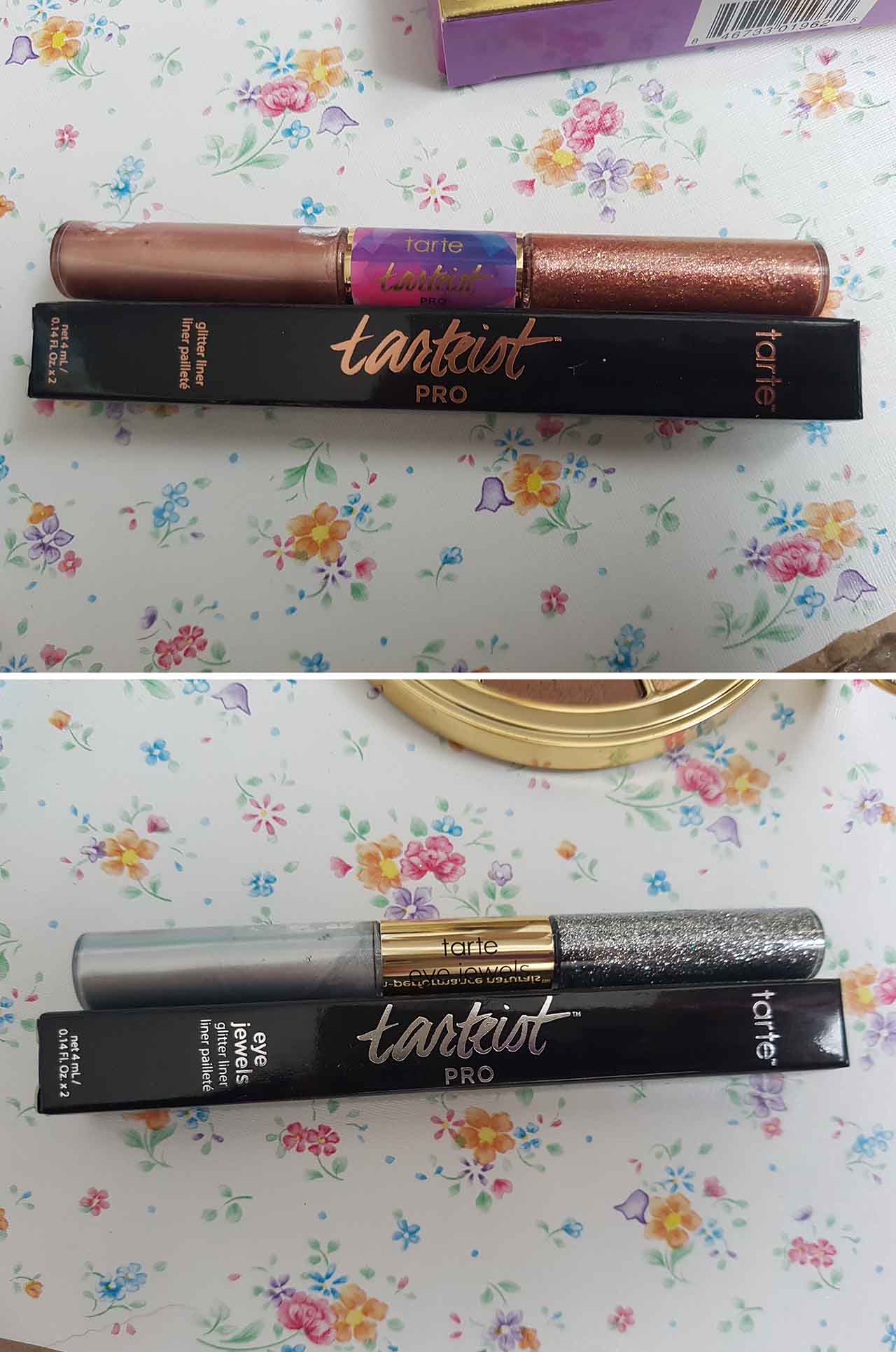 The Beauty That Is Tarte Cosmetics - The Pro Glitter Liners In Rose Gold And Silver: These liners are lovely! They are 2-in-1 metallic liquid eyeliners with a glitter topcoat and they can be used together or individually. The pigmentation of the metallic liners is second to none and once applied they don’t budge. The glitter liners are also good but subtler and need to be built up to gain the full glitter effect. They will no doubt come in handy in the coming months leading to Christmas!