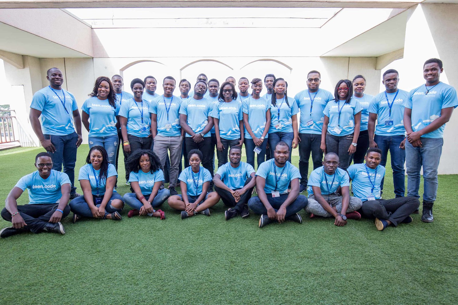 Tolu volunteers with TeenCode Africa