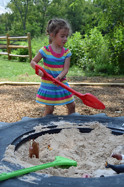 Messy Materials Play station in the Children's Discovery Area at Sky Meadows State Park, Va