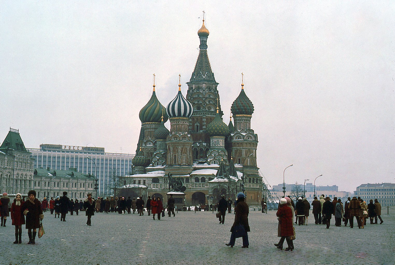 Red Square with St. Basil's Cathedral, Moscow, January 29, 1990