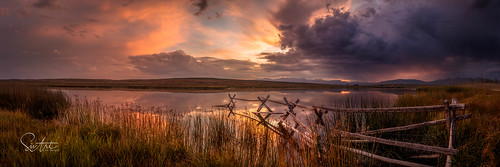 pond walden sunset stormy lightning sunsetlight ranch colorado gingerquillranch fence