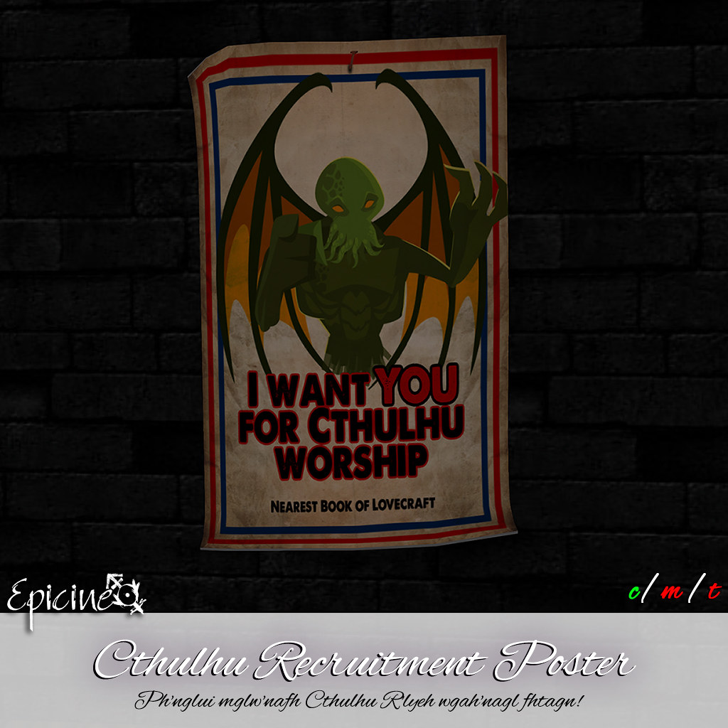 Epicine - Cthulhu Recruitment Poster - SecondLifeHub.com