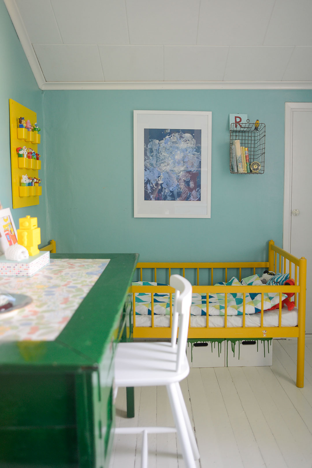 Colorful vintage style kids room
