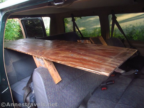 The smaller, less steady (but easier to make) van bunkbed
