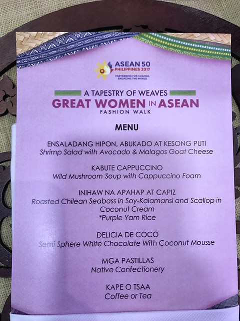 ASEAN dinner reception Menu