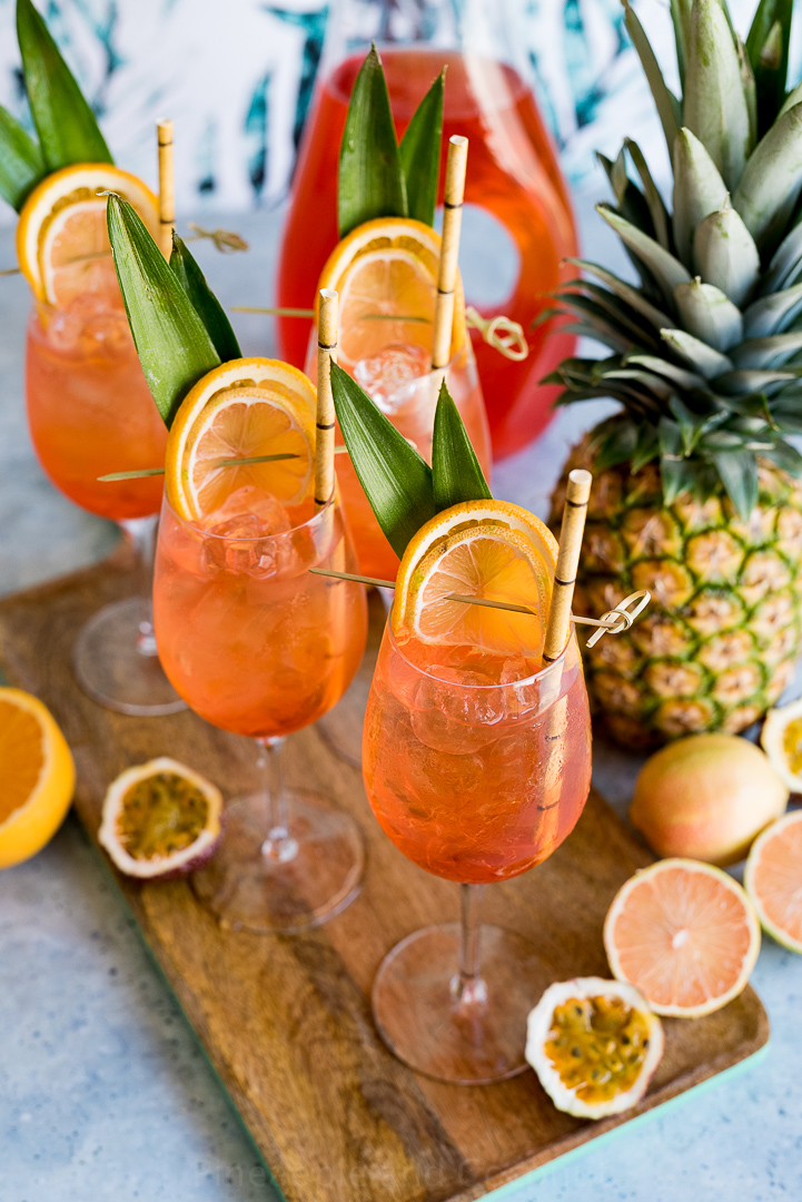 Tropical Rosé Aperol Spritz Cocktail www.pineappleandcoconut.com #DiscoverWorldMarket #Ad