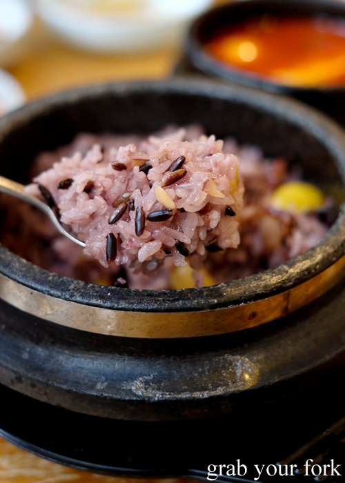 Yeongyang dolsotbap special claypot rice with gingko and jujube at BCD Tofu House in Epping Sydney