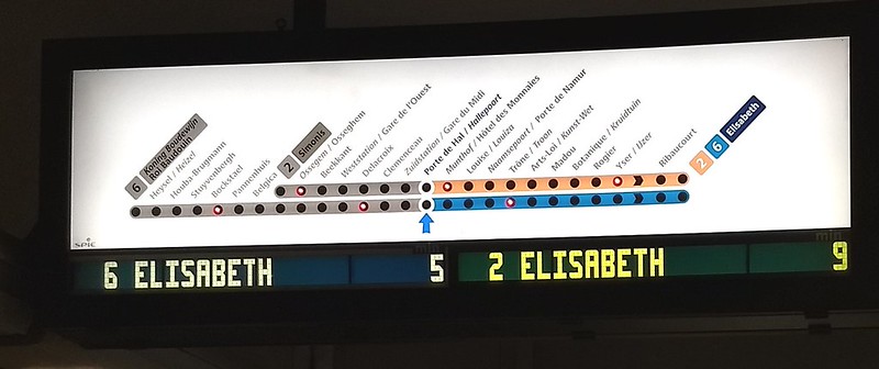 Brussels Metro station train indicators