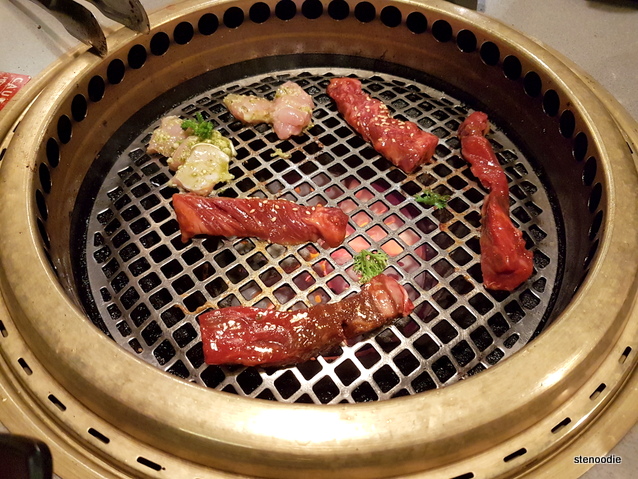  Gyukaku cuts of beef on grill