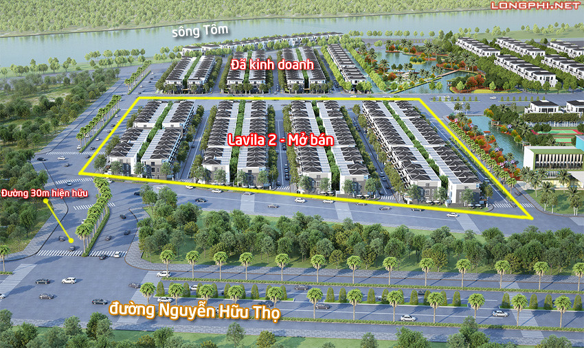 Dự án Lavila nằm giữa không gian sông nước khu Nam Sài Gòn.