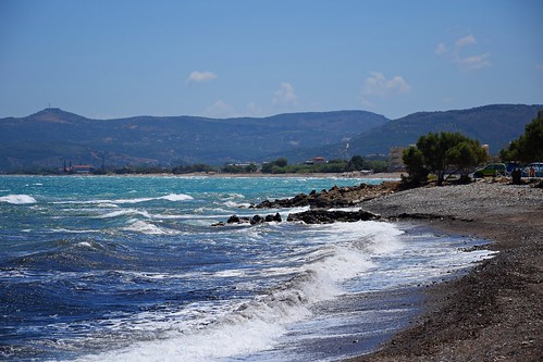 summer mood sea mediterranean blue waves beach nature landscape seascape hills mountains peninsula crete kissamos greece greek