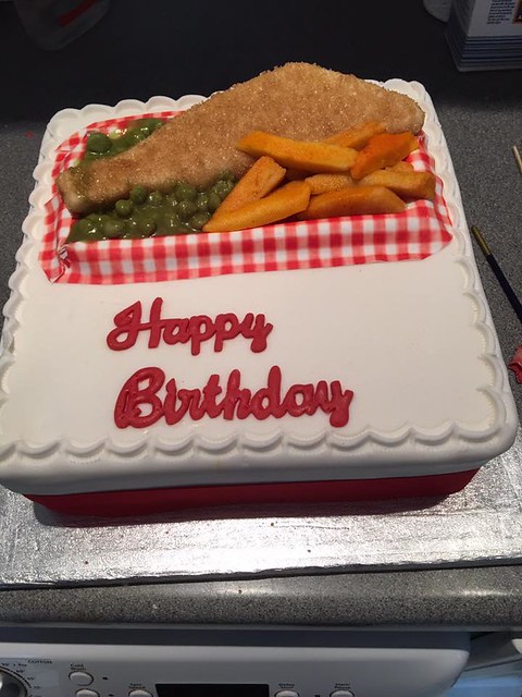 Fish Chips and Mushy Peas Cake by Veronica Hamilton