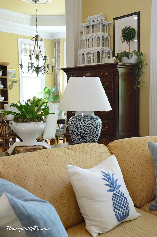 Pottery Barn-Blue Pineapple pillow-Housepitality Designs