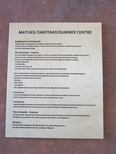Information on the art in Matuku Takotako: Sumner Centre