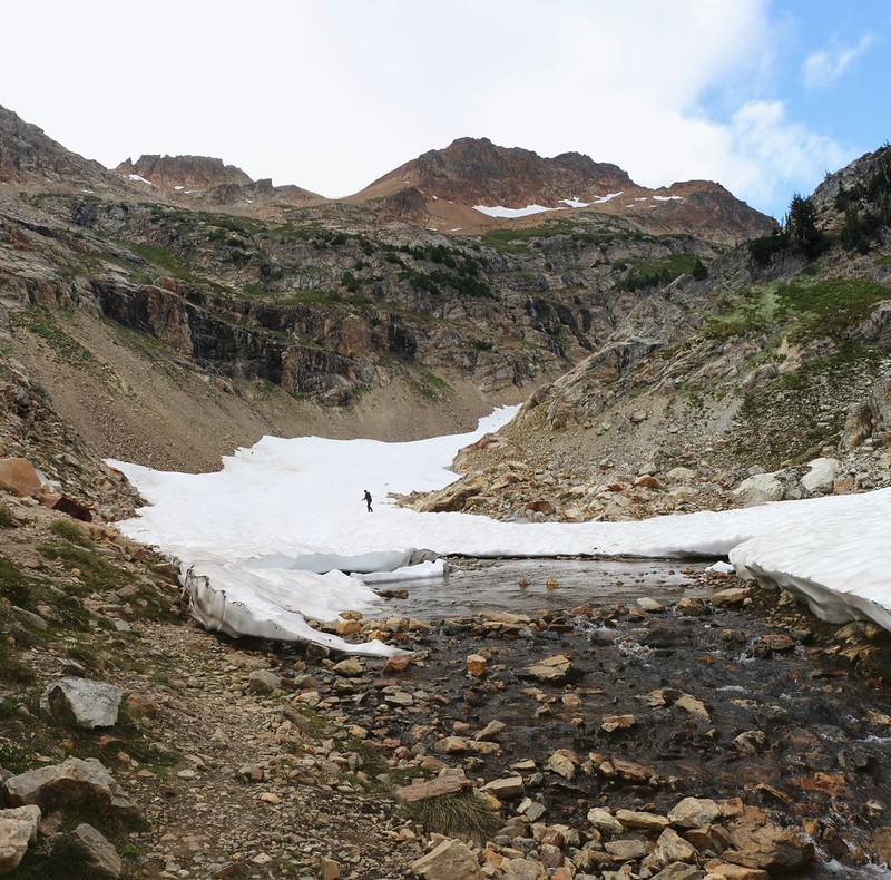 The bottom end of the Spider Glacier and its outflow stream