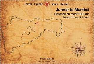 Map from Junnar to Mumbai
