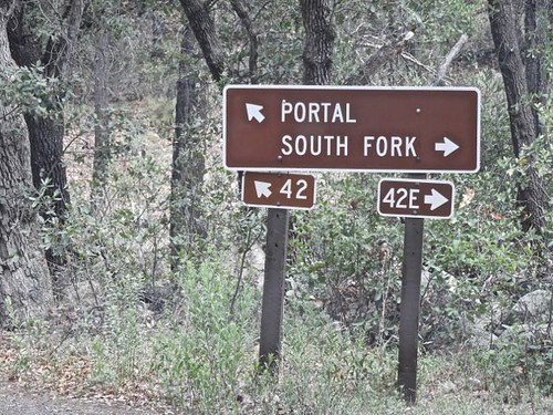 Sign at South Fork, Chiricahua Mts., AZ
