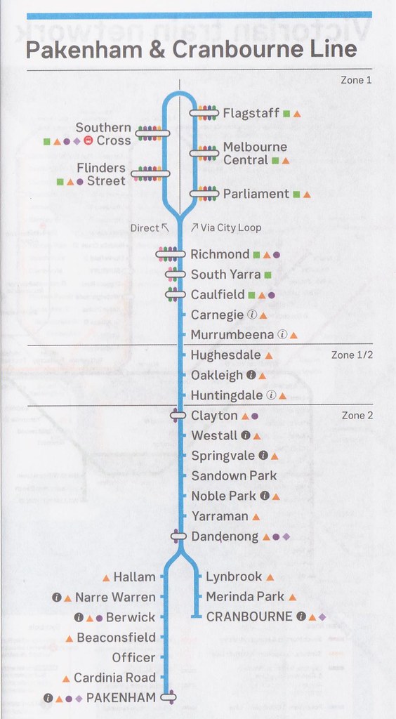 Cranbourne Pakenham timetable August 2017 - map