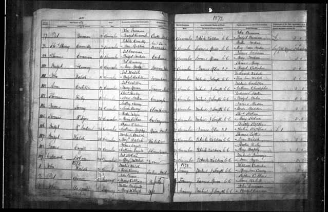Baptismal Register 1873, image from FamilySearch