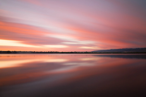 sunrise dawn daybreak morning landscape lake longexposure le lakechatfield colorado chatfieldstatepark clouds reflections
