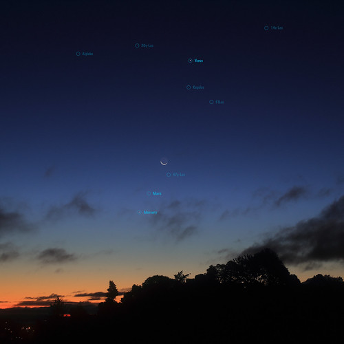 sky dawn morning crescentmoon planets venus mars mercury stars regulus landscape sanrafael marincounty california