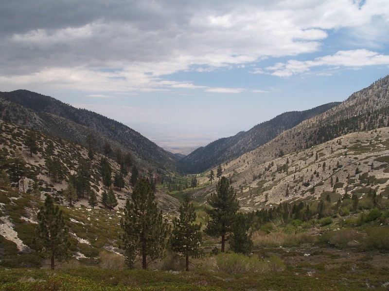 View southeast down the North Fork of the Whitewater River from Mineshaft Flat
