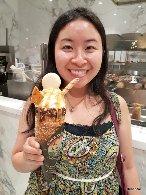 holding the Decadent Drip Cake Cone