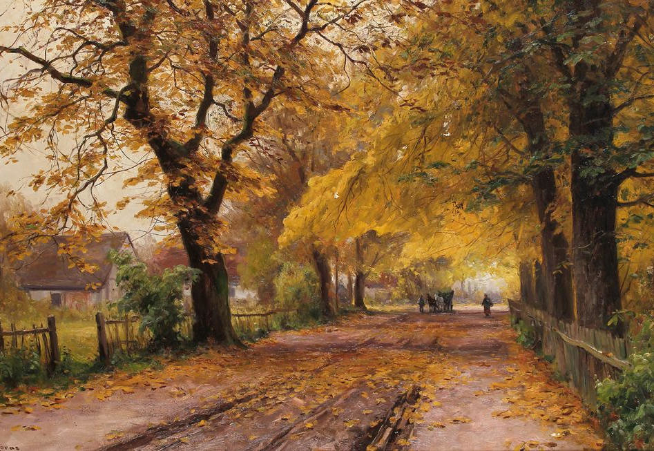Alley in Autumn by Walter Moras (1856 - 1925)