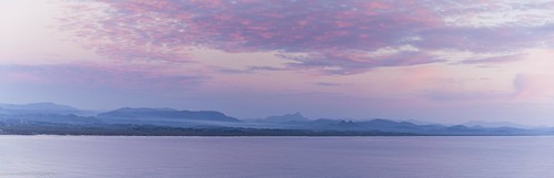 bryon bay cape sunrise pastel colours new south wales landscape panorama